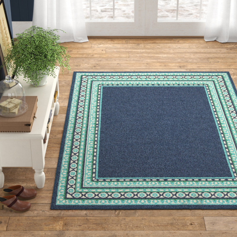 Birch Lane™ Mcbeth Navy/Green Indoor / Outdoor Area Rug & Reviews Wayfair